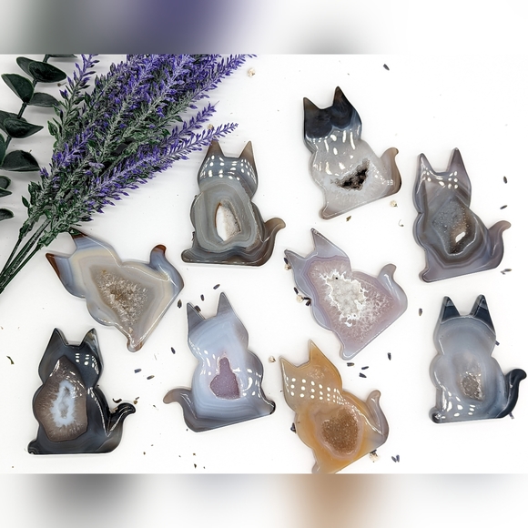 Druzy Agate Cat - Picture 1 of 2